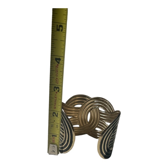 Set of 2 cuff bracelets gold/black/silver/bronze - Picture 4 of 12